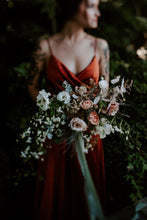 Load image into Gallery viewer, Olive, green silk ribbon