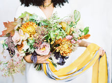 Load image into Gallery viewer, Goldenrod, silk crepe de chine ribbon