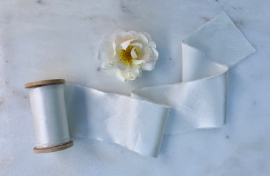 Charmeuse Silk Ribbon, Pearl