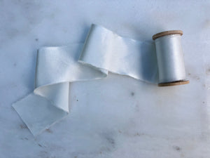 Charmeuse Silk Ribbon, Pearl
