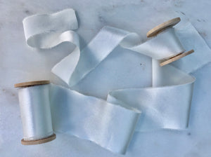 Charmeuse Silk Ribbon, Pearl