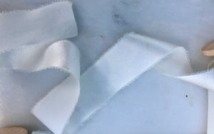 Charmeuse Silk Ribbon, Pearl