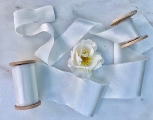 Charmeuse Silk Ribbon, Pearl