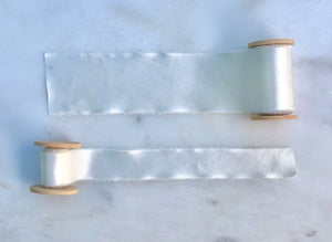 Charmeuse Silk Ribbon, Pearl