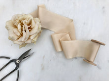 Load image into Gallery viewer, Charmeuse Silk Ribbon, Crème Brûlée