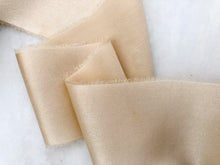 Load image into Gallery viewer, Charmeuse Silk Ribbon, Crème Brûlée