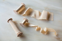 Load image into Gallery viewer, Creme Brûlée, taupe silk crepe de chine ribbon