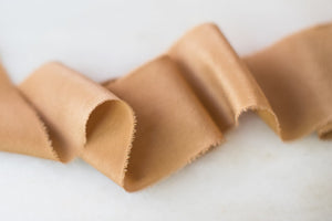 Caramel, silk crepe de chine ribbon