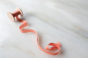 Coral, pink silk ribbon