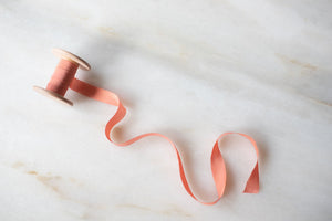 Coral, pink silk ribbon