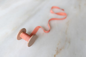 Coral, pink silk ribbon