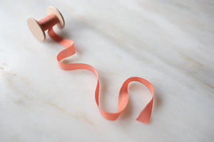 Coral, pink silk ribbon