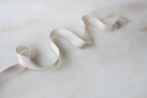 Cloud, narrow grey silk ribbon
