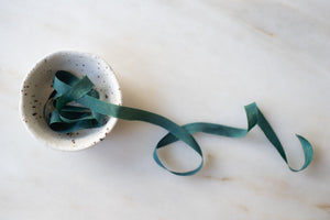 Wildwood, forest green silk ribbon