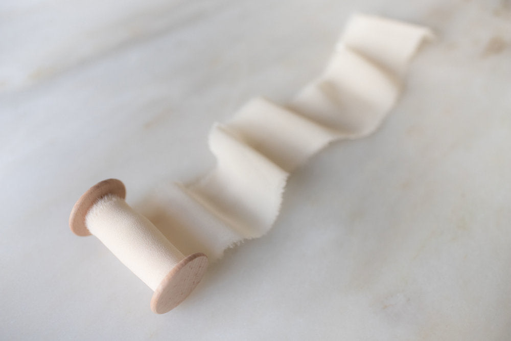 Champagne, Cream Silk Chiffon Ribbon