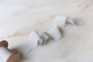 Fog, Gray Silk Chiffon Ribbon