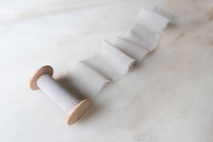Fog, Gray Silk Chiffon Ribbon