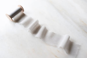 Fog, Gray Silk Chiffon Ribbon