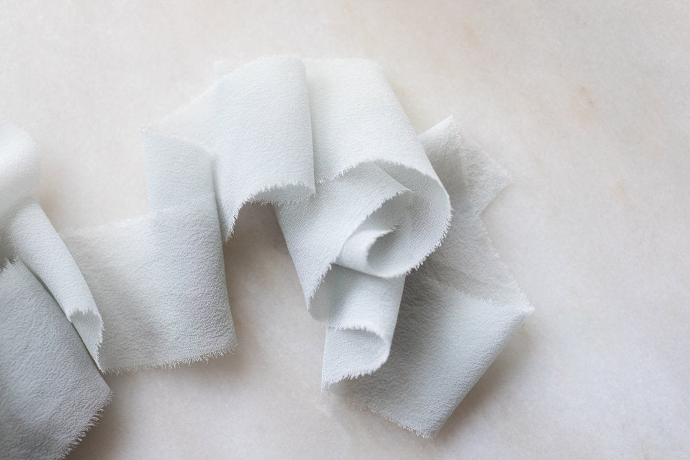 Cielo, Blue Silk Chiffon Ribbon