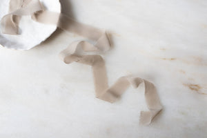 Cloud Grey, Silk Chiffon Ribbon