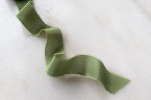 Moss, green silk ribbon