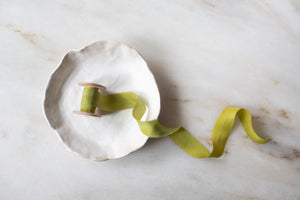 Chartreuse, green silk ribbon
