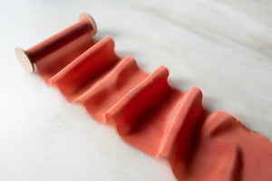 Coral, silk crepe de Chine ribbon