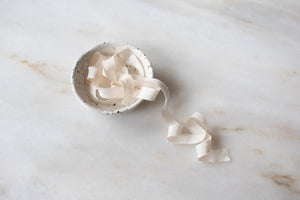 Champagne, narrow cream silk ribbon