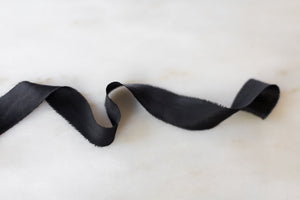 Raven, black silk ribbon