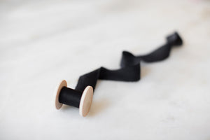Raven, black silk ribbon