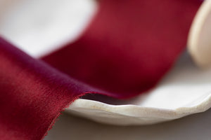 Charmeuse Silk Ribbon, Cranberry