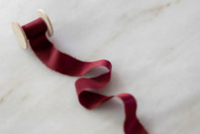 Load image into Gallery viewer, Charmeuse Silk Ribbon, Cranberry