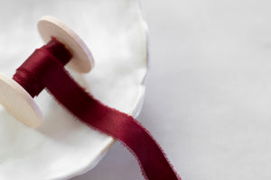 Charmeuse Silk Ribbon, Cranberry