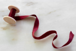 Charmeuse Silk Ribbon, Cranberry