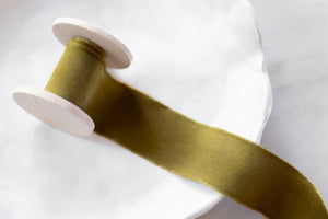 Charmeuse Silk Ribbon, Olive Green