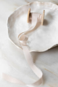 Charmeuse Silk Ribbon, Pale Blush