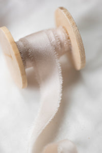 Charmeuse Silk Ribbon, Pale Blush