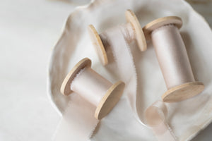 Charmeuse Silk Ribbon, Pale Blush