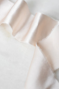 Charmeuse Silk Ribbon, Pale Blush