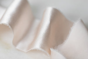Charmeuse Silk Ribbon, Pale Blush