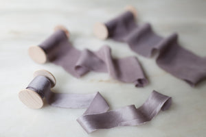 Heather, mauve silk ribbon