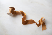 Load image into Gallery viewer, Cognac, silk crepe de chine ribbon