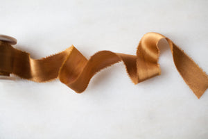 Cognac, silk crepe de chine ribbon