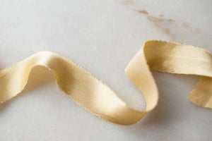 Buttercup Yellow, silk crepe de chine ribbon