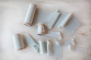 Cielo, sky blue silk ribbon