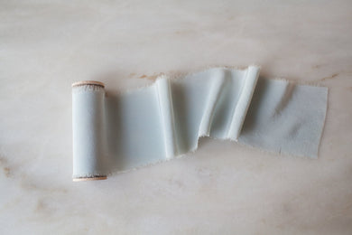 Cielo, sky blue silk ribbon