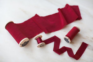 Crimson, red silk ribbon