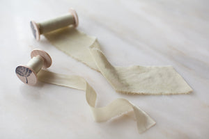 Pale Olive, green silk ribbon